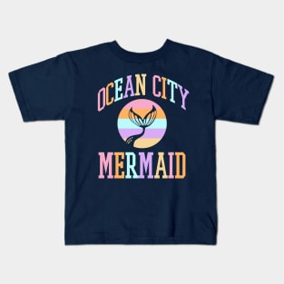 Ocean City Maryland Mermaid Retro Vintage Summer Vacation Kids T-Shirt